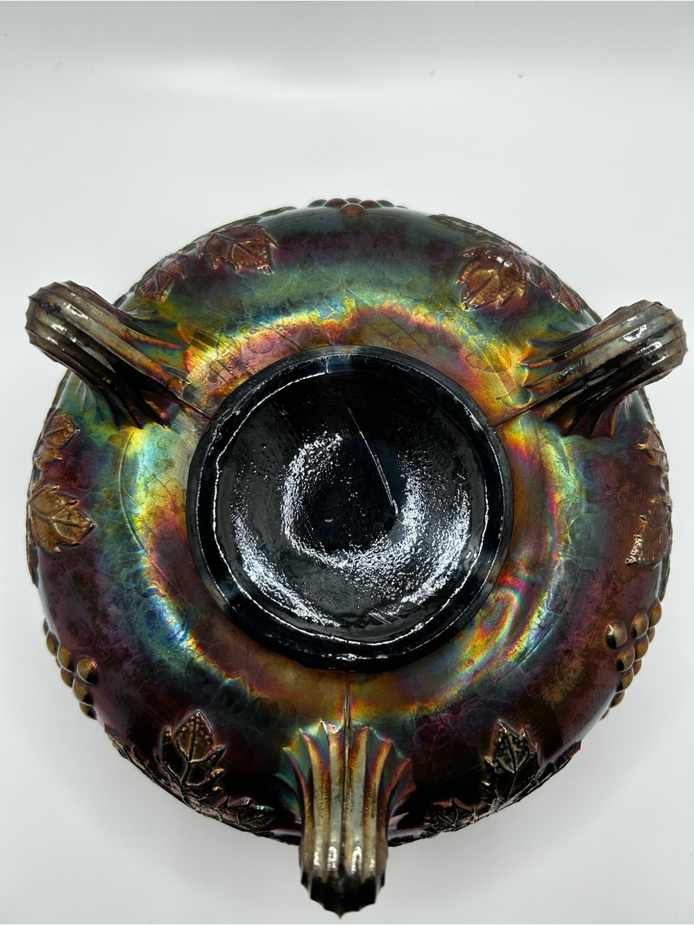 Carnival glass. Footed bowl - Picture 3 of 5